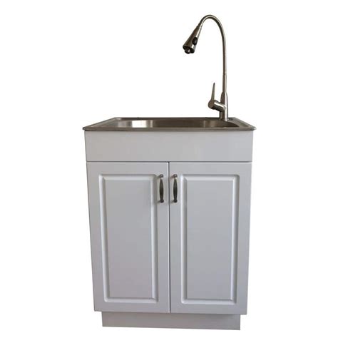 glacier bay all-in-one stainless steel laundry utility sink and cabinet|glacier bay undermount sink clips.